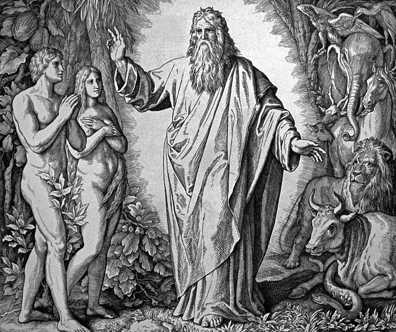 Gud skapar Adam och Eva av Julius Schnorr von Carolsfeld