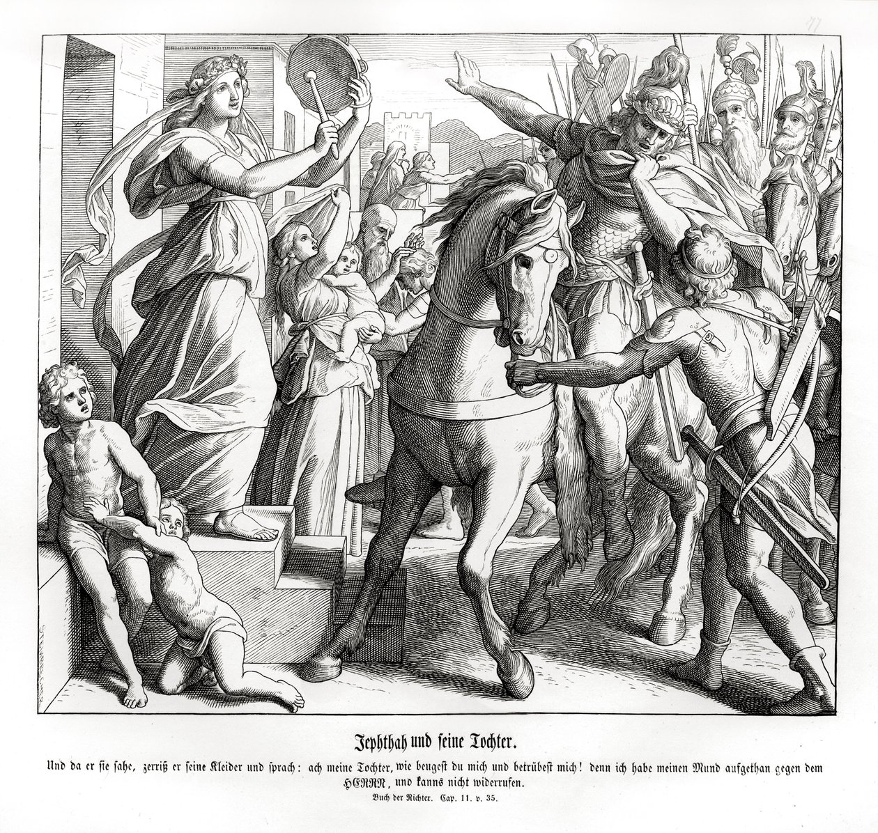 Jefta och hans dotter, domare av Julius Schnorr von Carolsfeld