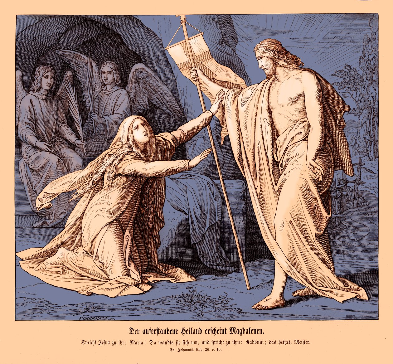 Jesus visar sig för Maria Magdalena, Johannesevangeliet av Julius Schnorr von Carolsfeld