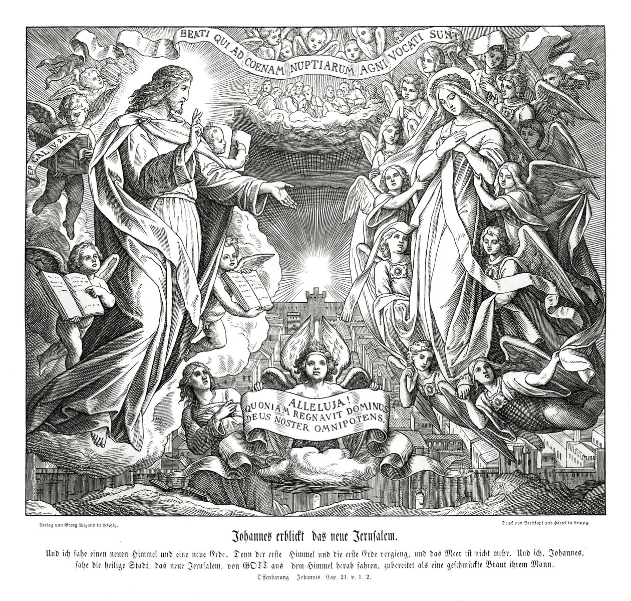 Johannes vision av det nya Jerusalem, Uppenbarelseboken av Julius Schnorr von Carolsfeld