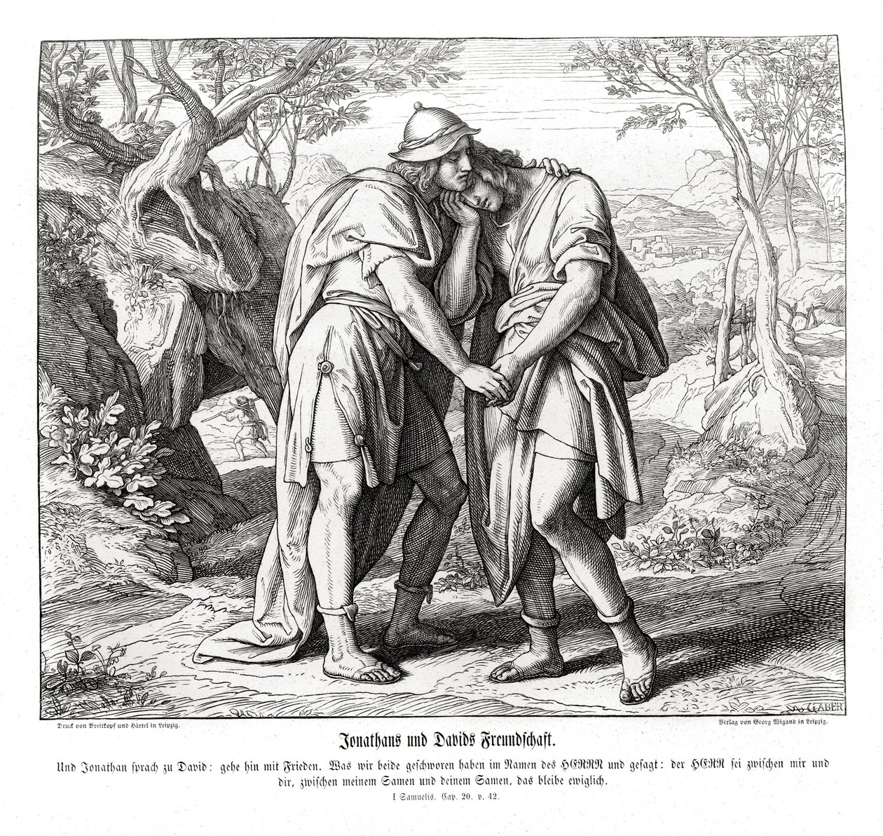 Jonathan och Davids vänskap av Julius Schnorr von Carolsfeld