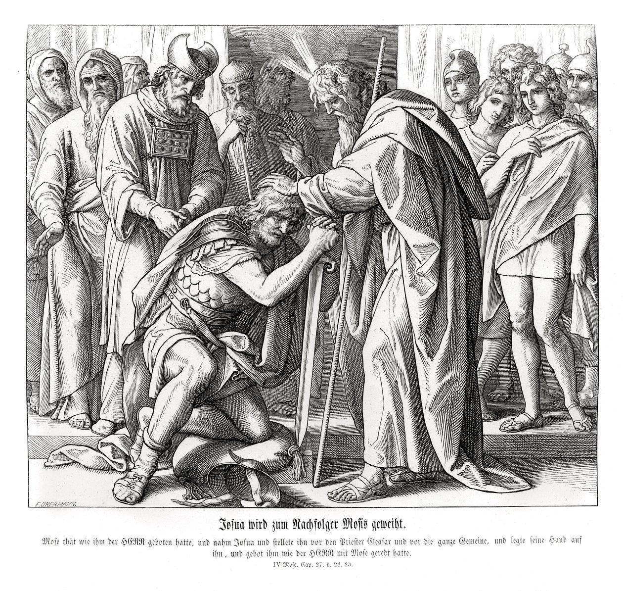 Josua utses till Moses efterträdare, Numbers av Julius Schnorr von Carolsfeld