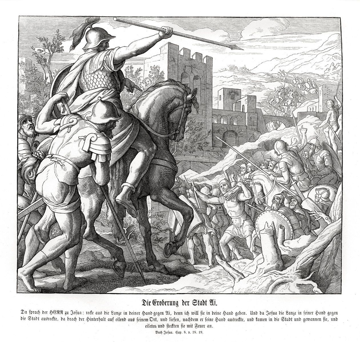 Joshua intar staden Ai, Joshua av Julius Schnorr von Carolsfeld