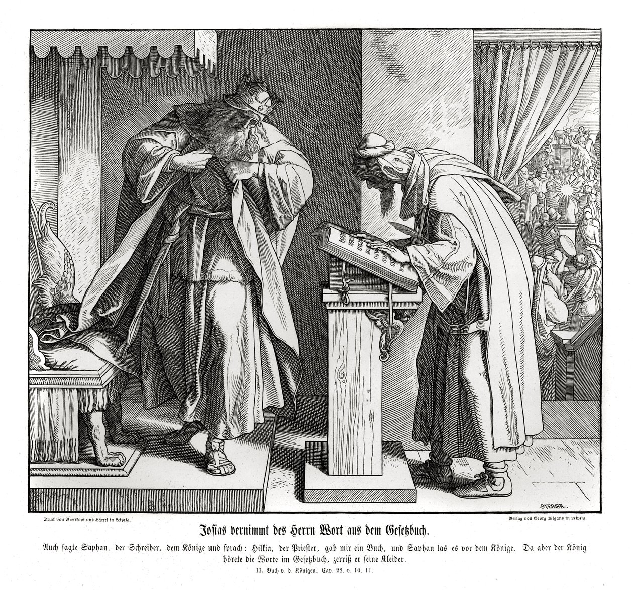 Josia hör lagens ord, 2 Kungl av Julius Schnorr von Carolsfeld