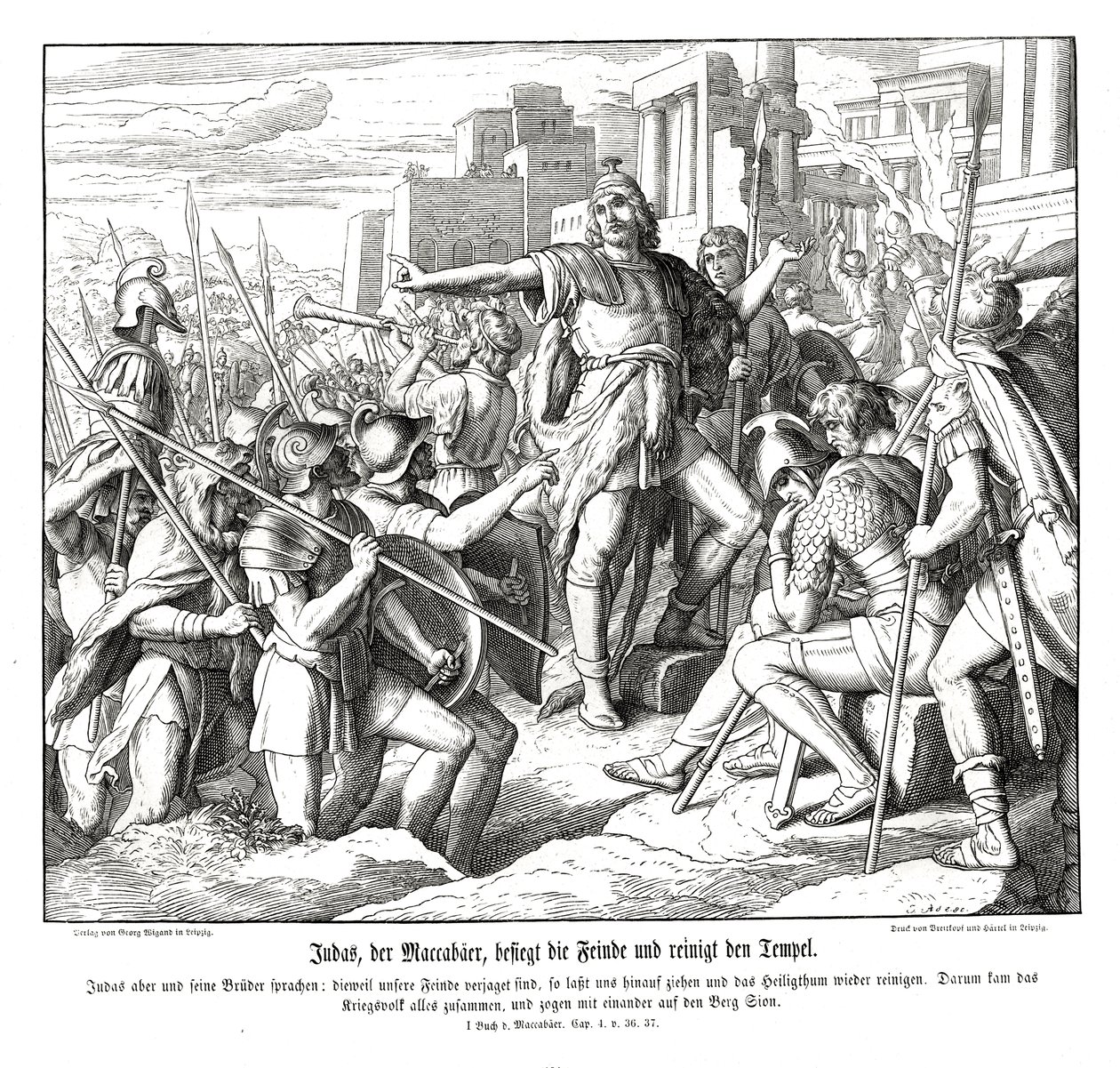 Judas Makkabeer besegrar sina fiender av Julius Schnorr von Carolsfeld