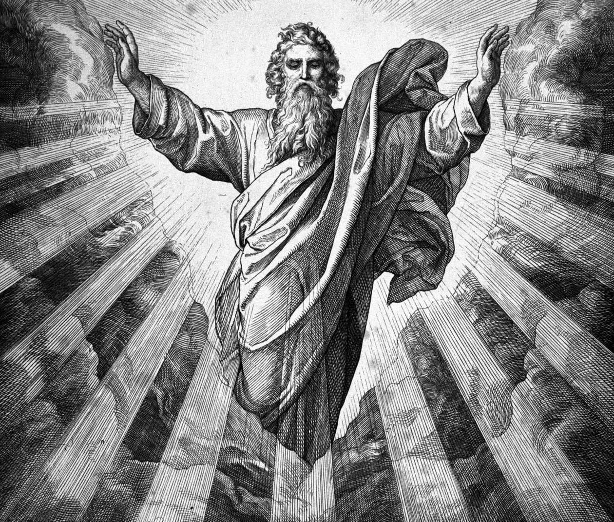 Låt det finnas ljus. Gud och skapelsen av Julius Schnorr von Carolsfeld