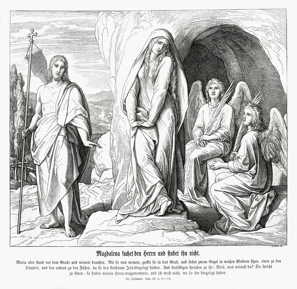Maria Magdalena vid Jesu grav, Johannesevangeliet av Julius Schnorr von Carolsfeld