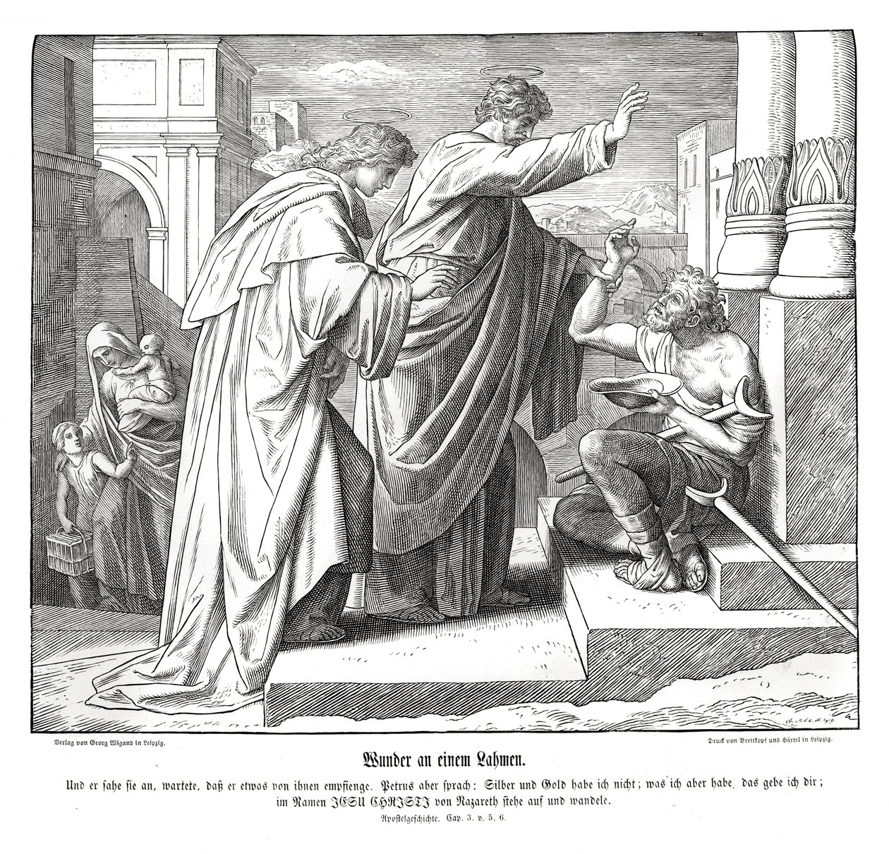 Den lame mannens mirakel, Apostlagärningarna av Julius Schnorr von Carolsfeld