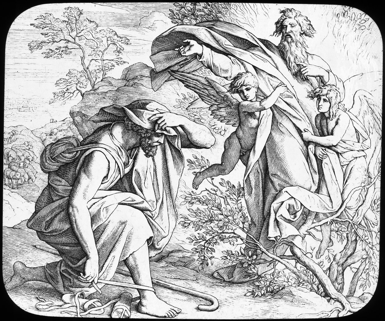 Moses och den brinnande busken, 1800-talet av Julius Schnorr von Carolsfeld