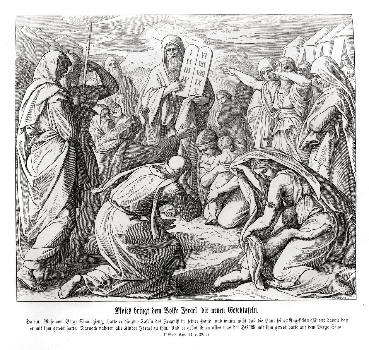 Mose ger buden, 2 Mos av Julius Schnorr von Carolsfeld