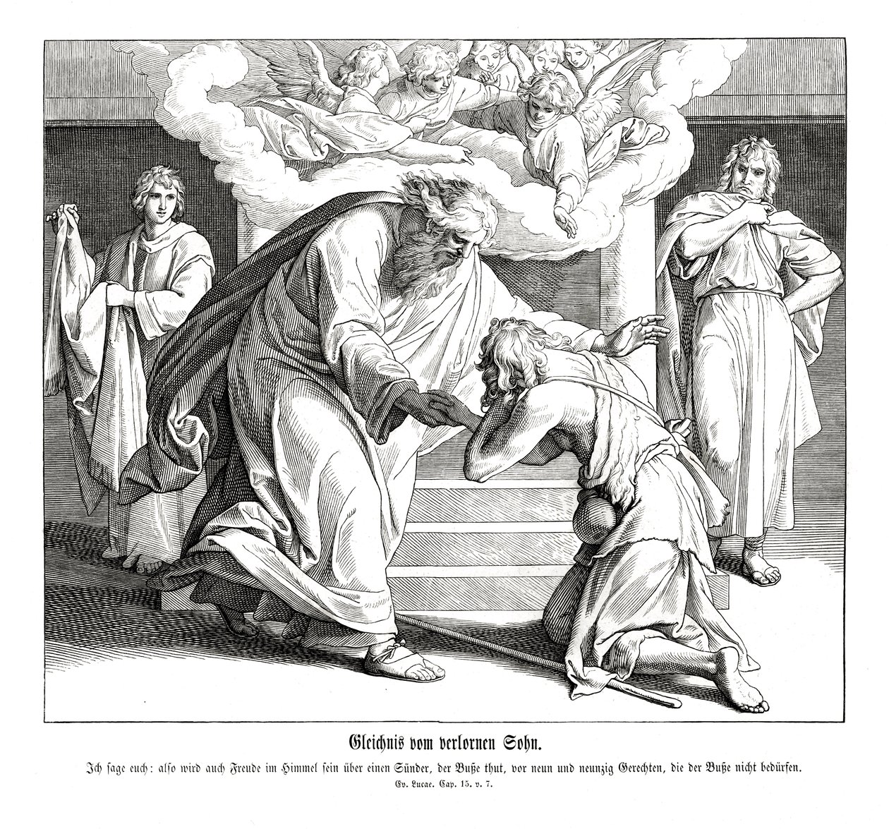 Liknelse om den barmhärtige samariten, Lukasevangeliet av Julius Schnorr von Carolsfeld