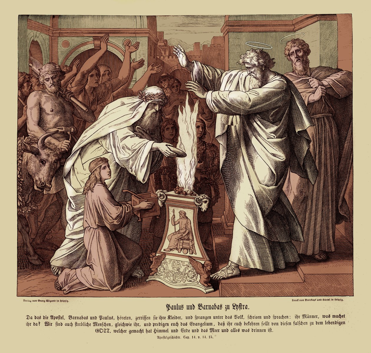 Paulus och Barnabus i Lystrien, Apostlagärningarna av Julius Schnorr von Carolsfeld