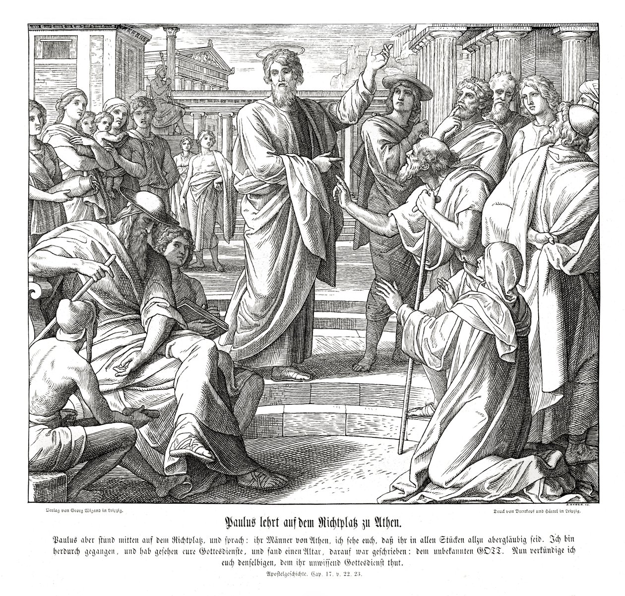 Paulus predikar i Aten, Apostlagärningarna av Julius Schnorr von Carolsfeld