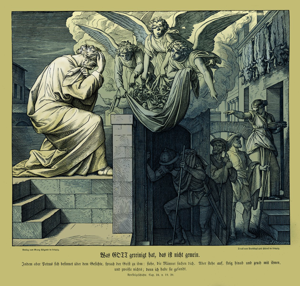 Petrus och Kornelius män, Apostlagärningarna av Julius Schnorr von Carolsfeld