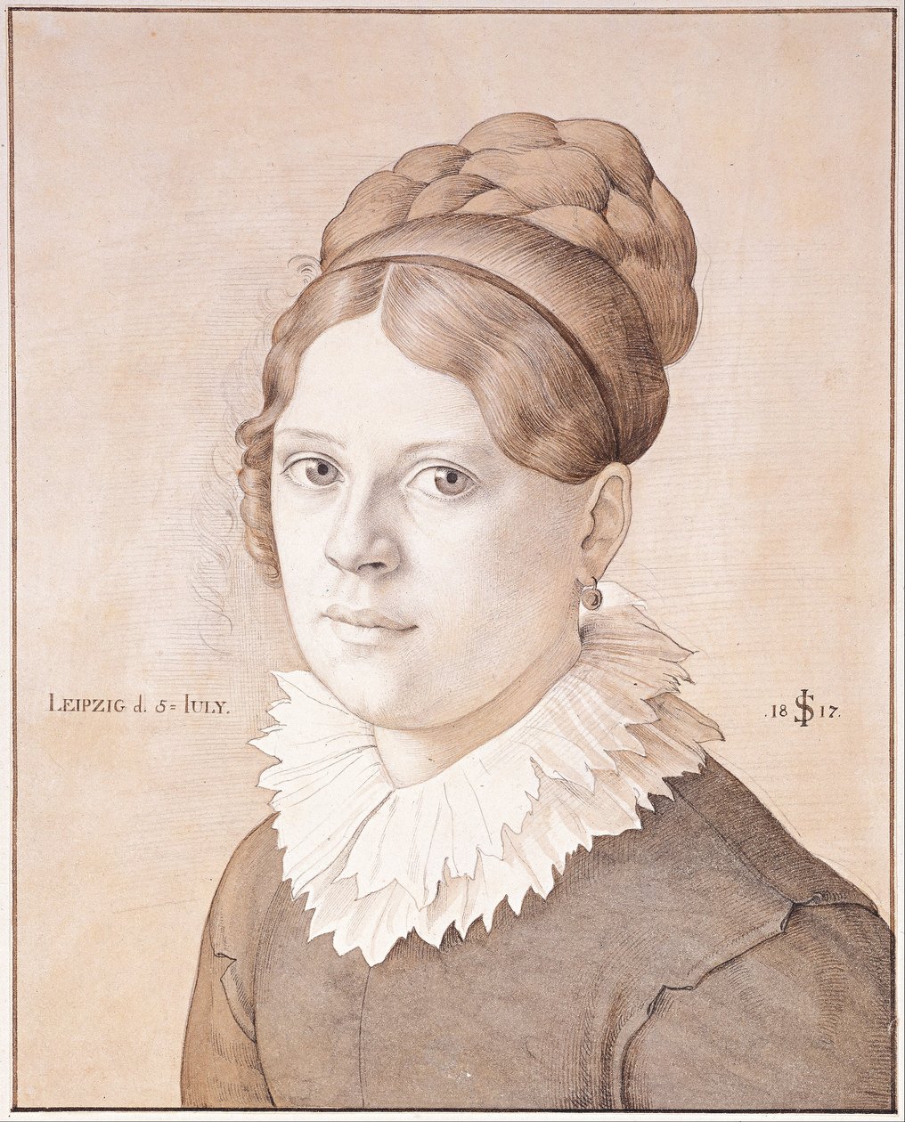Porträtt av Henriette Schnorr von Carolsfeld, 1817 av Julius Schnorr von Carolsfeld