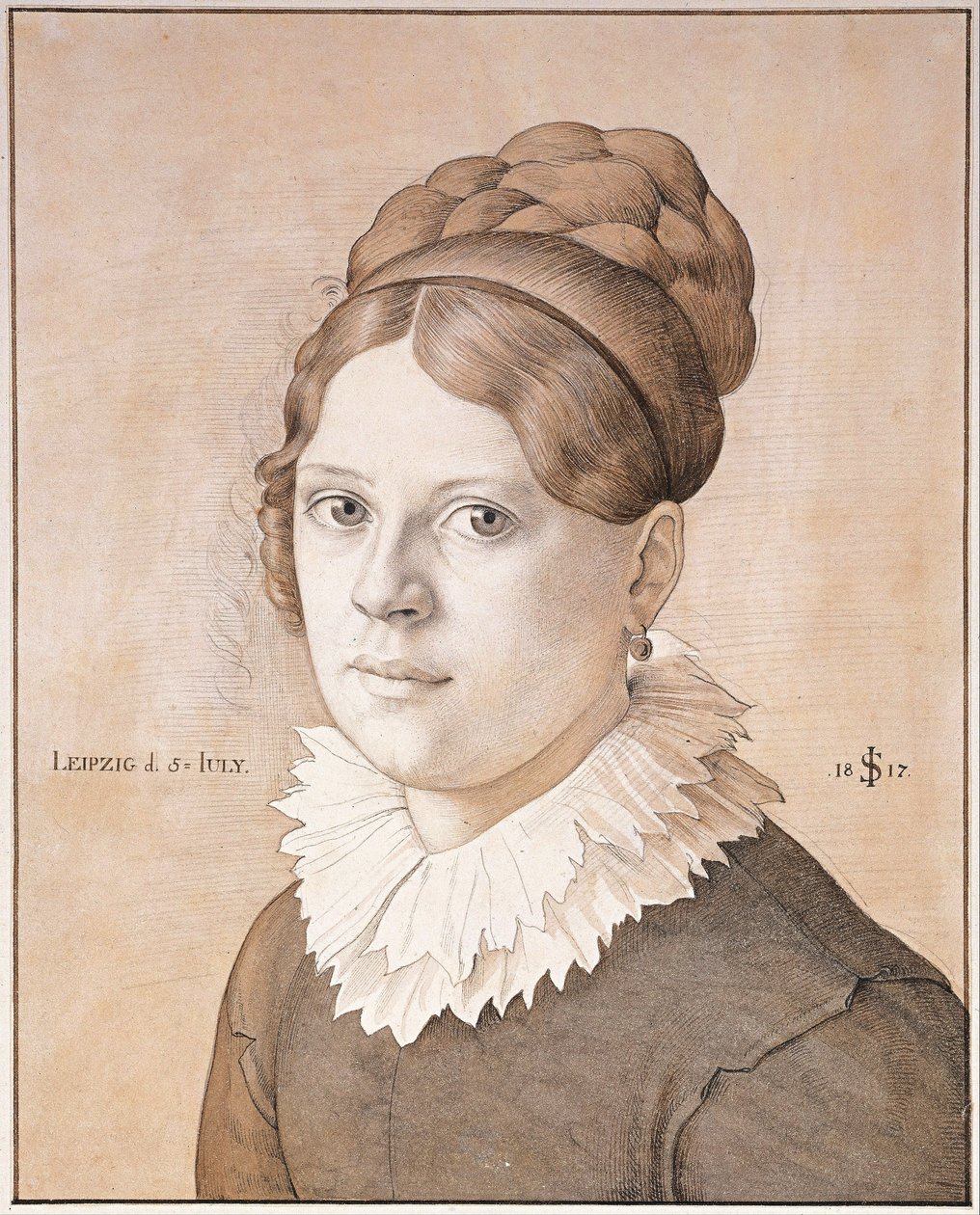 Porträtt av Henriette Schnorr von Carolsfeld, 1817 av Julius Schnorr von Carolsfeld