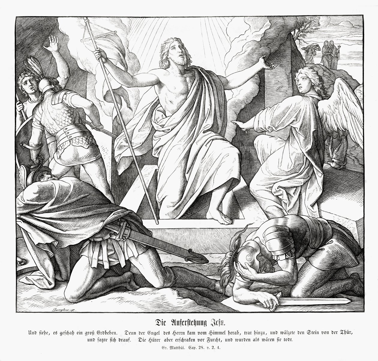 Jesu uppståndelse, Matteusevangeliet av Julius Schnorr von Carolsfeld