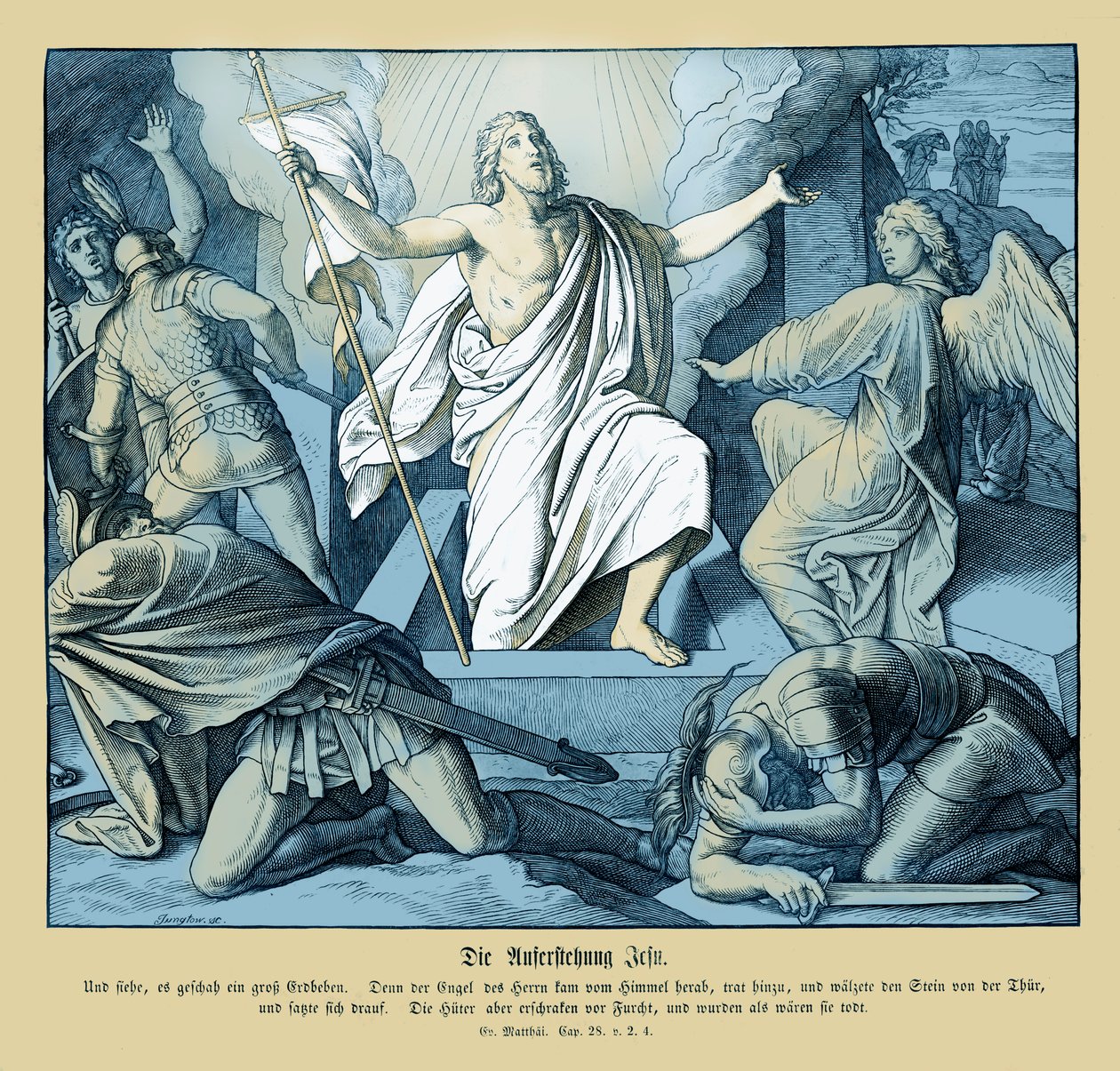 Jesu uppståndelse, Matteusevangeliet av Julius Schnorr von Carolsfeld