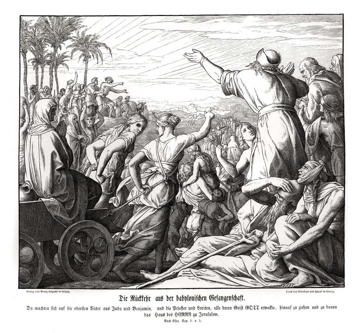 Återvänd från Babylon, Esra av Julius Schnorr von Carolsfeld