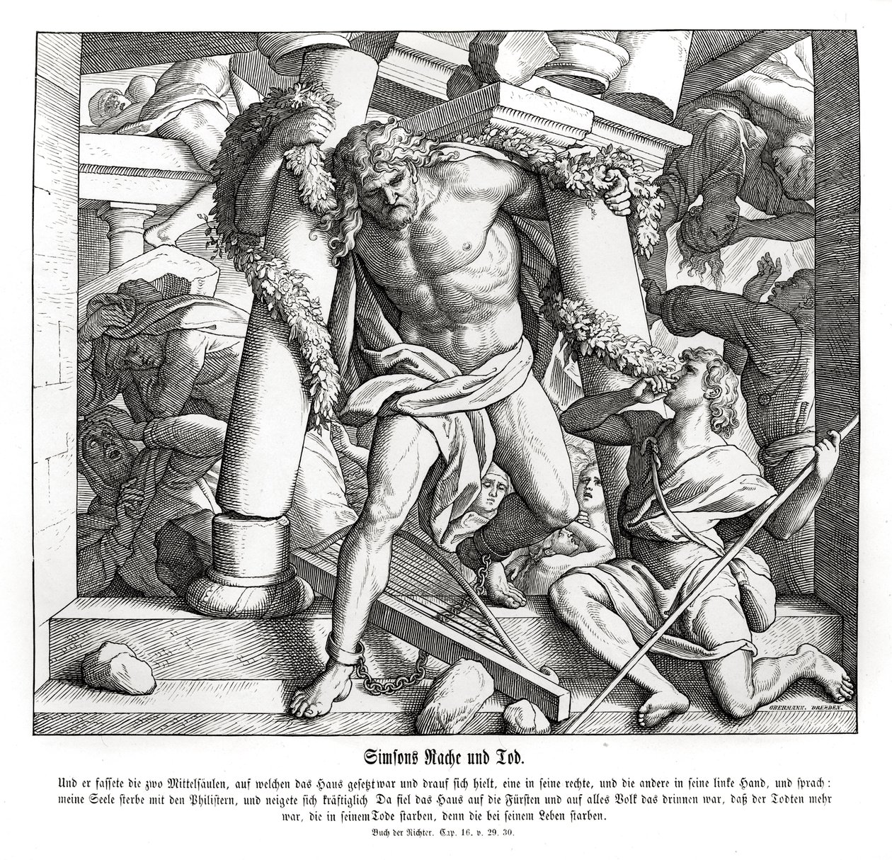 Simsons hämnd och död, domare av Julius Schnorr von Carolsfeld