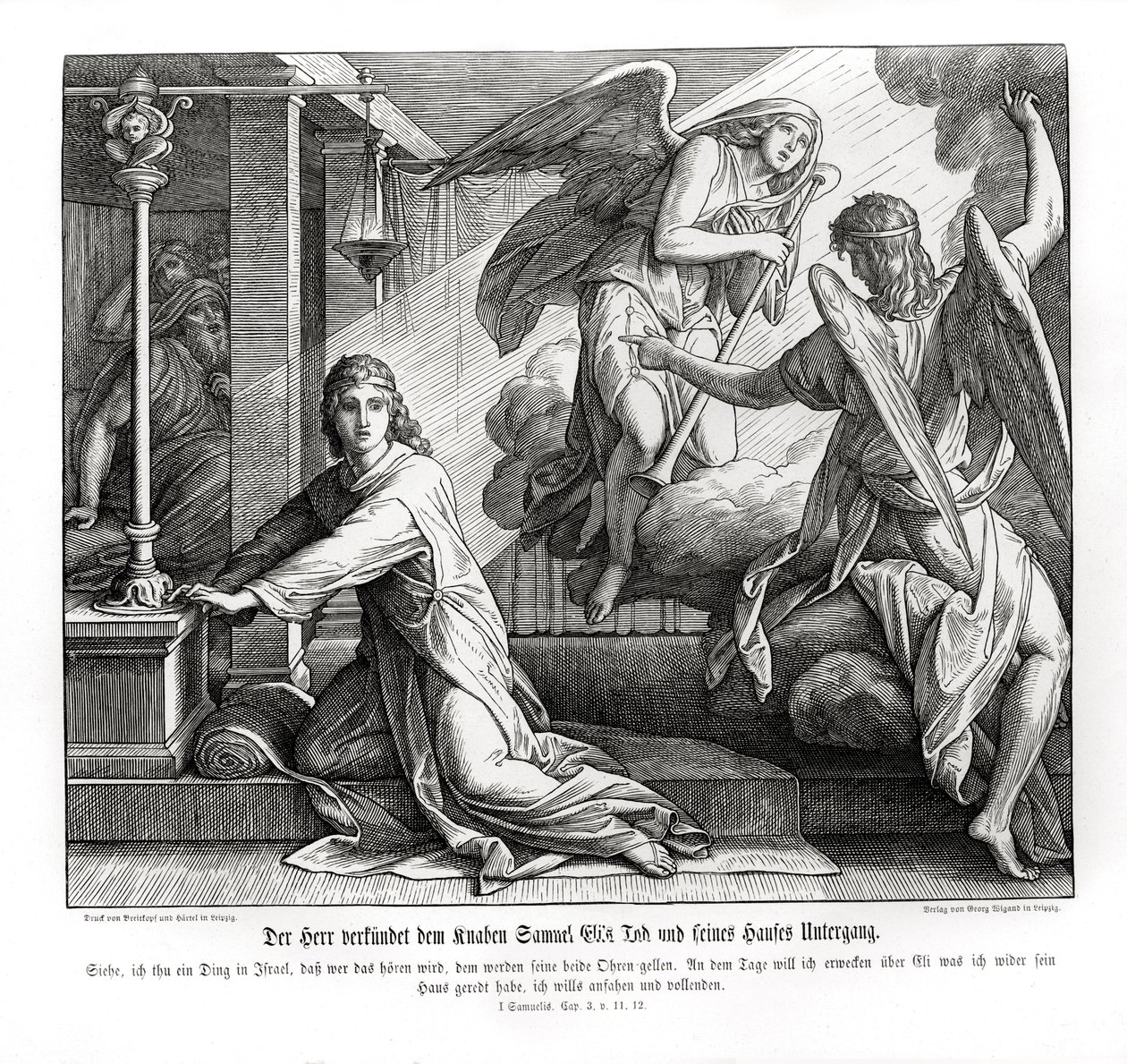 Samuel tar emot profetian om Elis död av Julius Schnorr von Carolsfeld