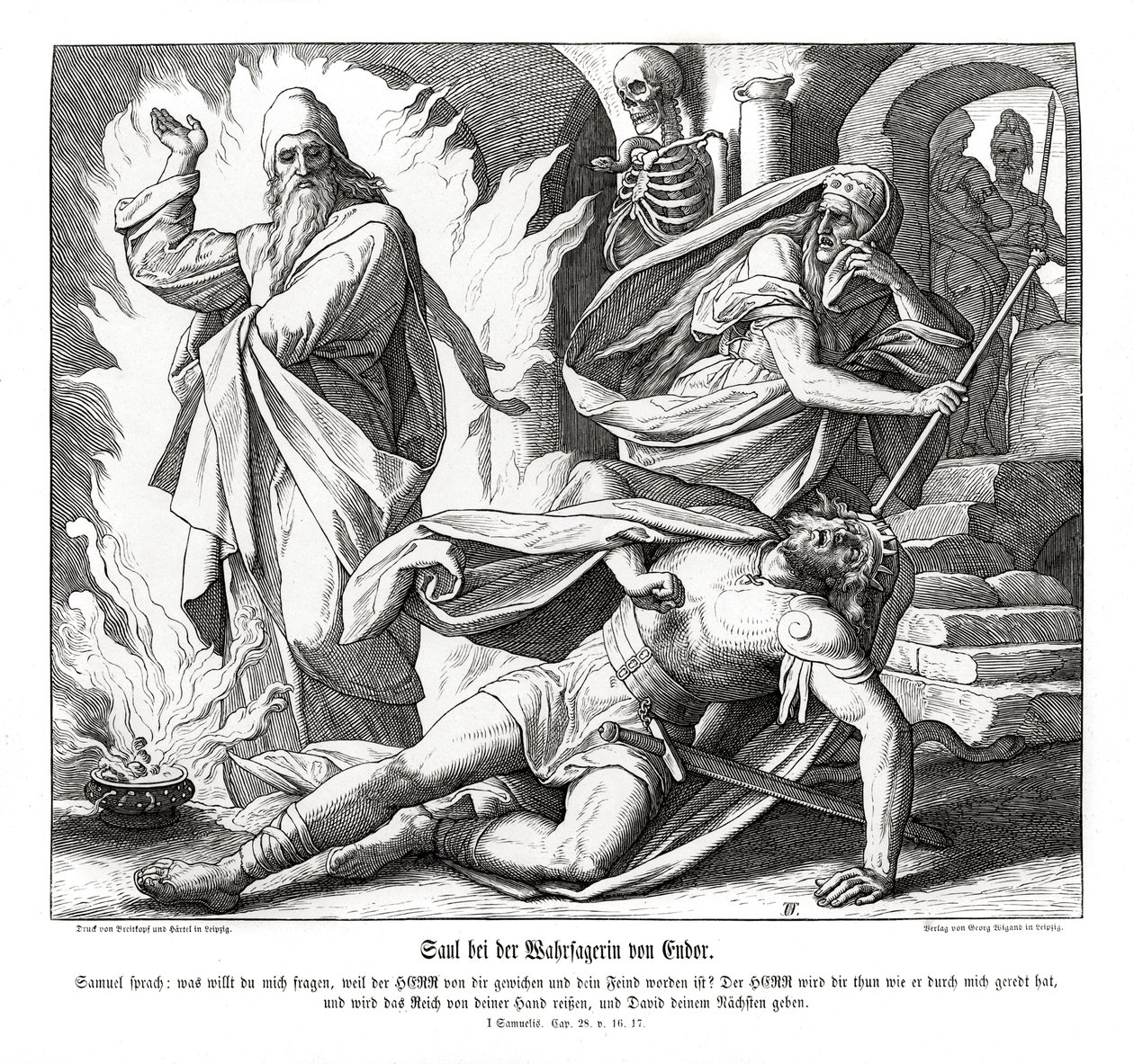 Saul med häxan från Endor av Julius Schnorr von Carolsfeld