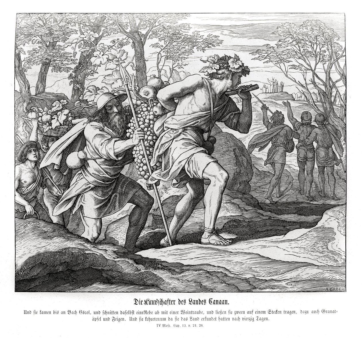 Scouter till Kanaans land, Numbers av Julius Schnorr von Carolsfeld