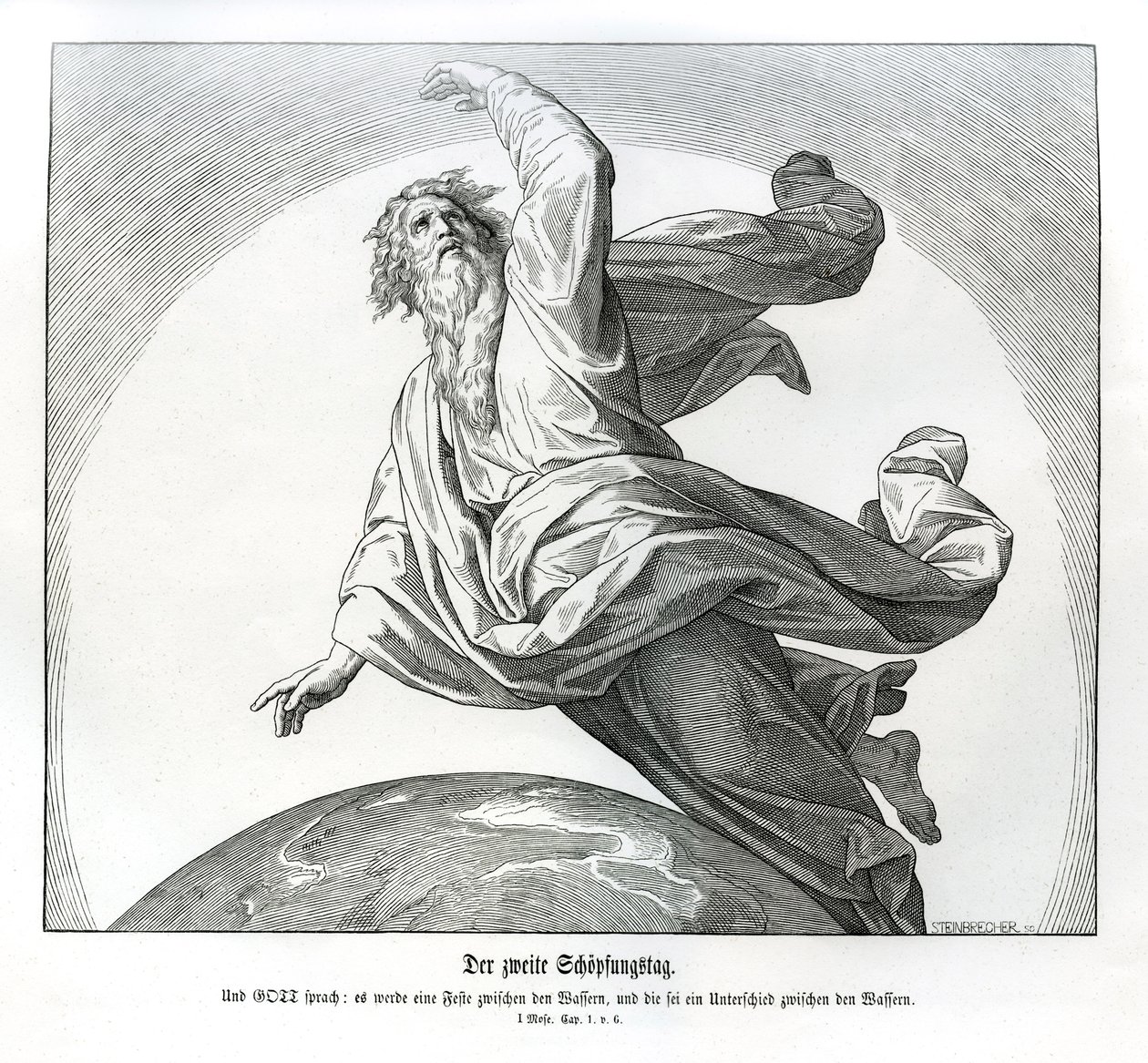 Skapelsens andra dag, Genesis av Julius Schnorr von Carolsfeld