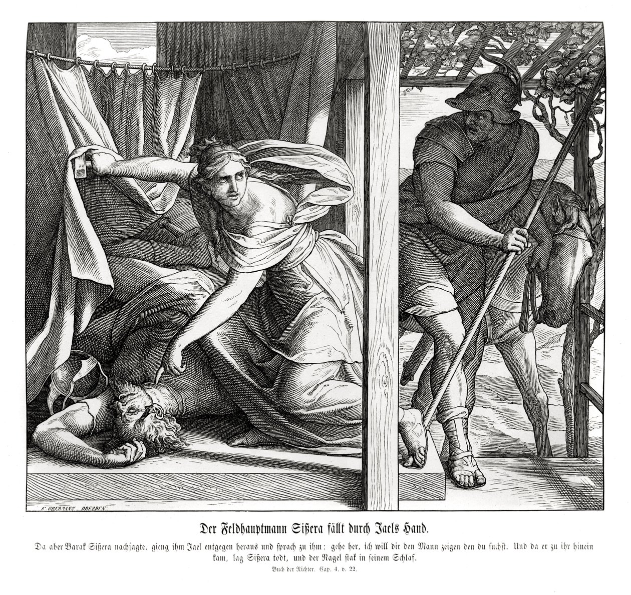 Sisera dödas av Jael, domare av Julius Schnorr von Carolsfeld