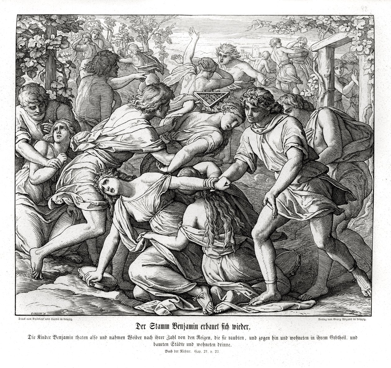 Benjamins söner och Silos döttrar, domare av Julius Schnorr von Carolsfeld