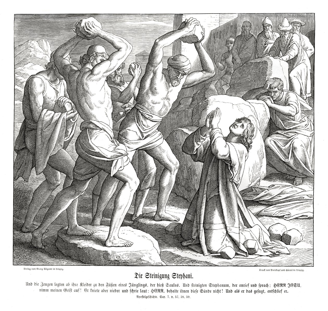 Stening av Stefanus, Apostlagärningarna av Julius Schnorr von Carolsfeld