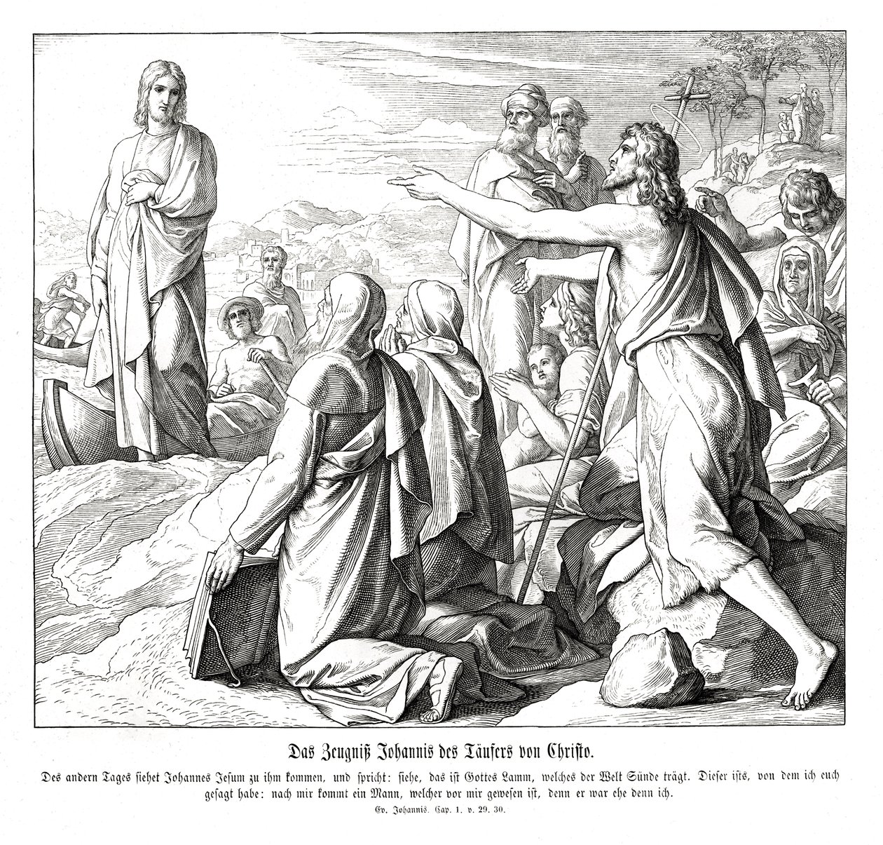 Johannes Döparens vittnesbörd, Johannesevangeliet av Julius Schnorr von Carolsfeld
