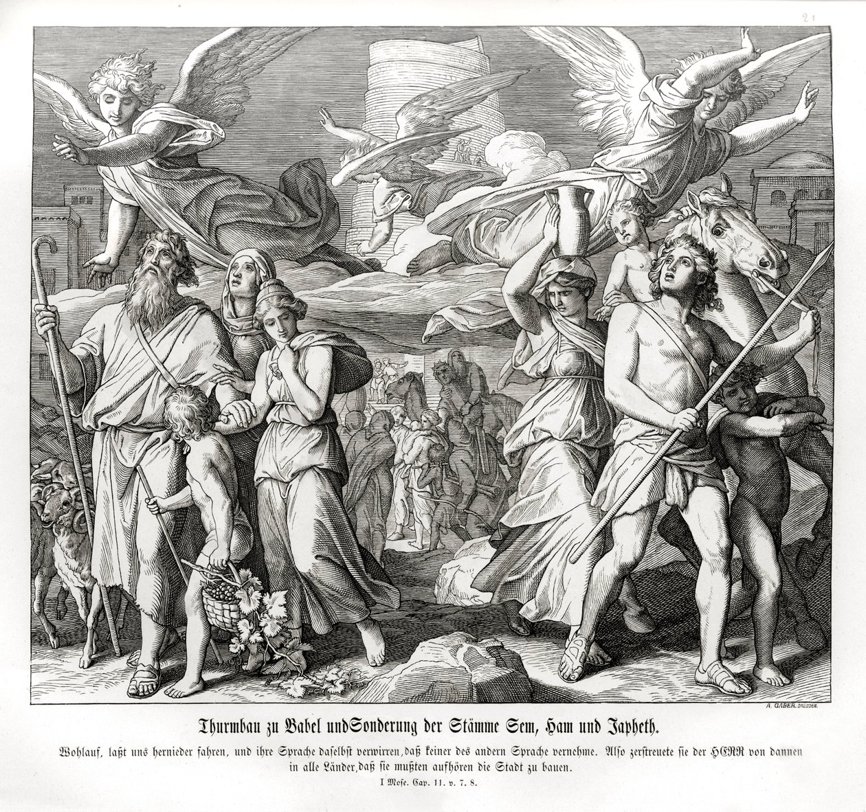 Babels torn, Genesis av Julius Schnorr von Carolsfeld