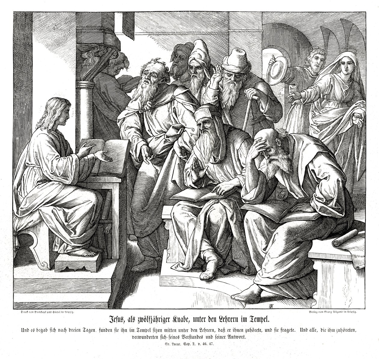 Jesusbarnet i templet, Lukasevangeliet av Julius Schnorr von Carolsfeld