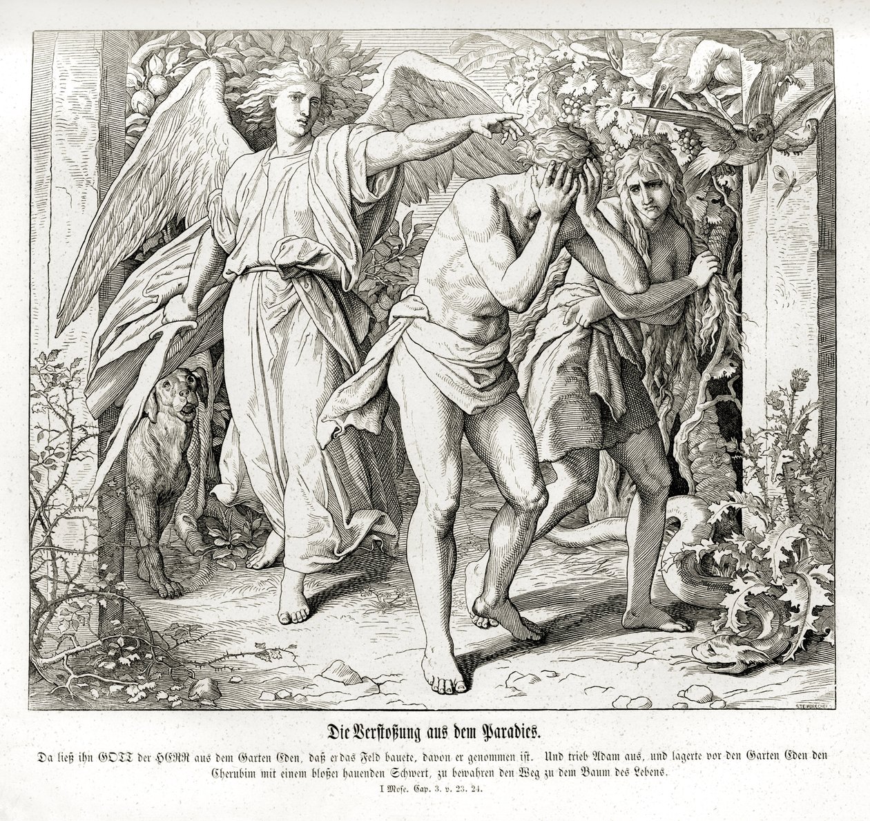 Exilen från paradiset, Genesis av Julius Schnorr von Carolsfeld