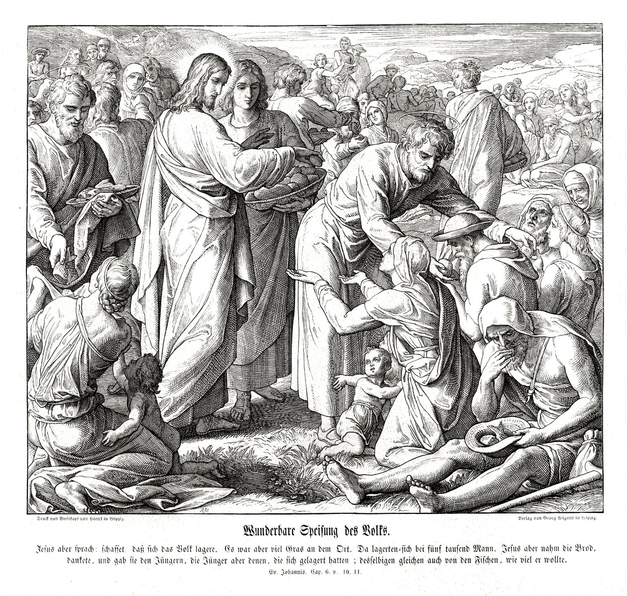 Matningen av de 5000, Johannesevangeliet av Julius Schnorr von Carolsfeld