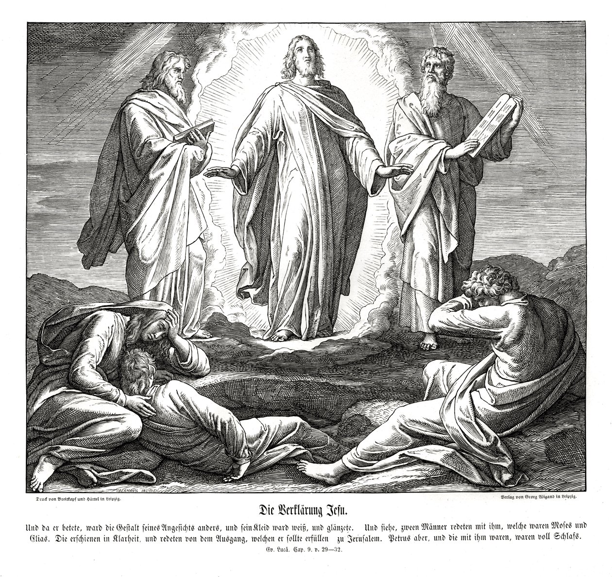 Jesu förvandling, Lukasevangeliet av Julius Schnorr von Carolsfeld