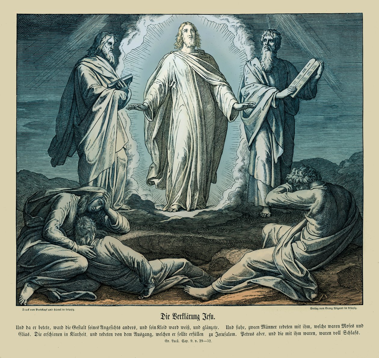 Jesu förvandling, Lukasevangeliet av Julius Schnorr von Carolsfeld