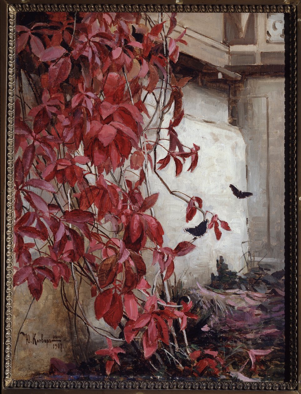 Virginia Creeper (Virginia Creeper). Målning av Juli Julievich (Julius) von Klever (1850-1924), olja på duk av Julius Sergius Klever