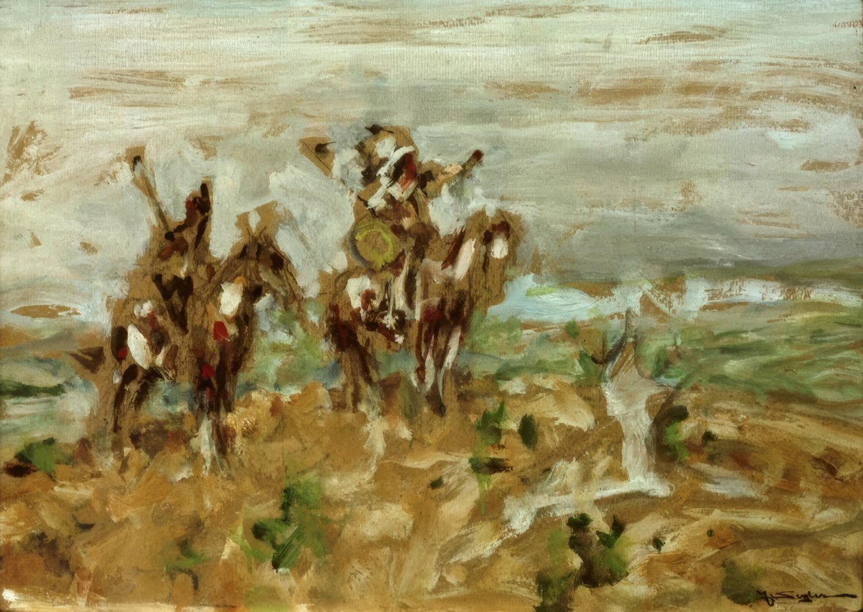 Spejare hos Blackfoot-indianerna av Julius Seyler