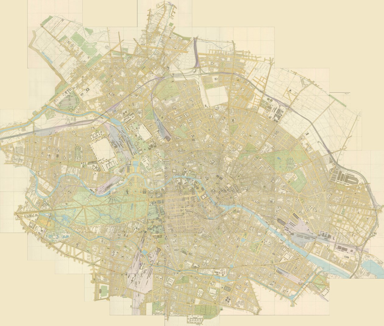 Översiktskarta över Berlin i 44 ark av Julius Straube