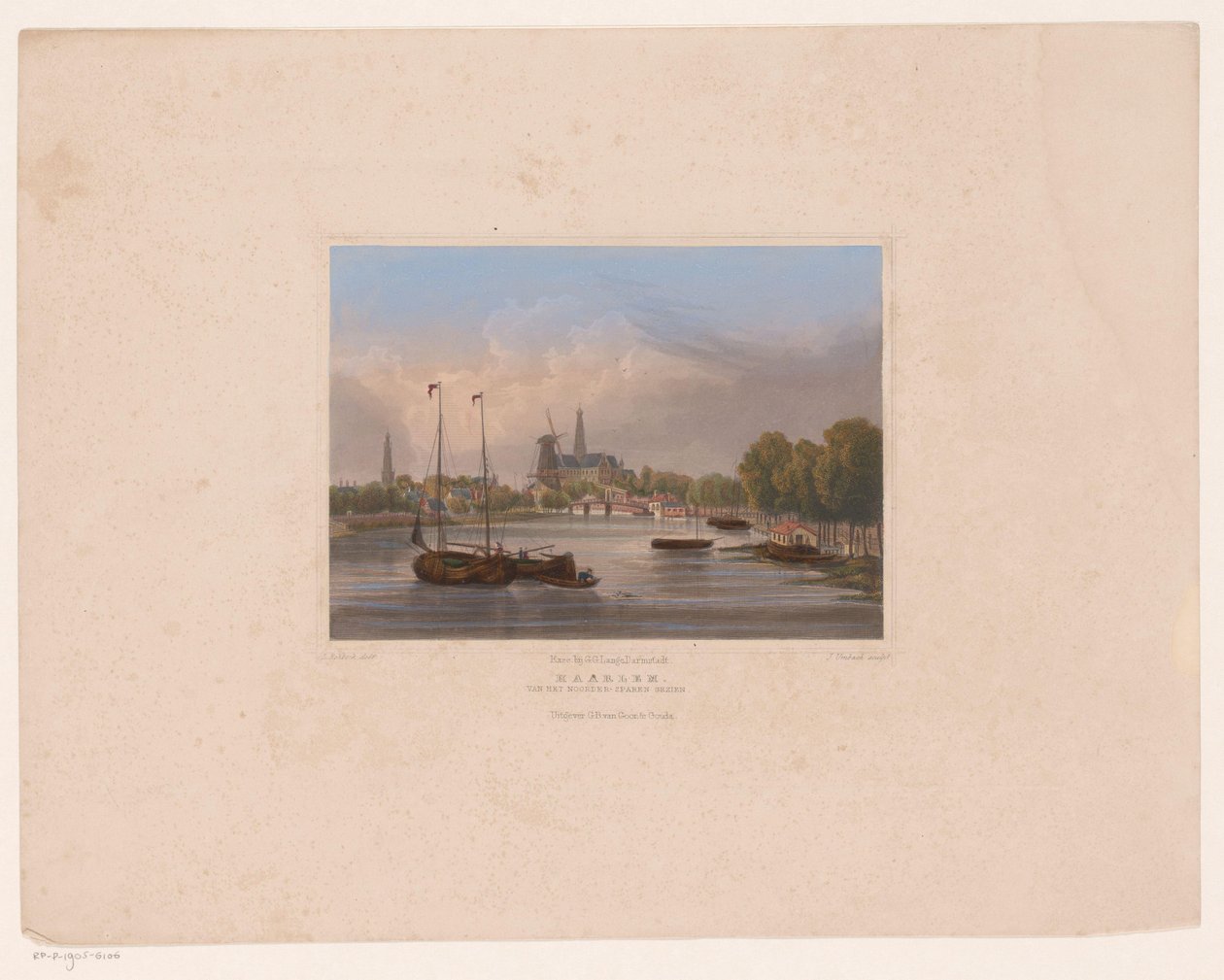 Utsikt över Haarlem Haarlem sett från Noorder-Sparen (titel på objekt) av Julius Umbach