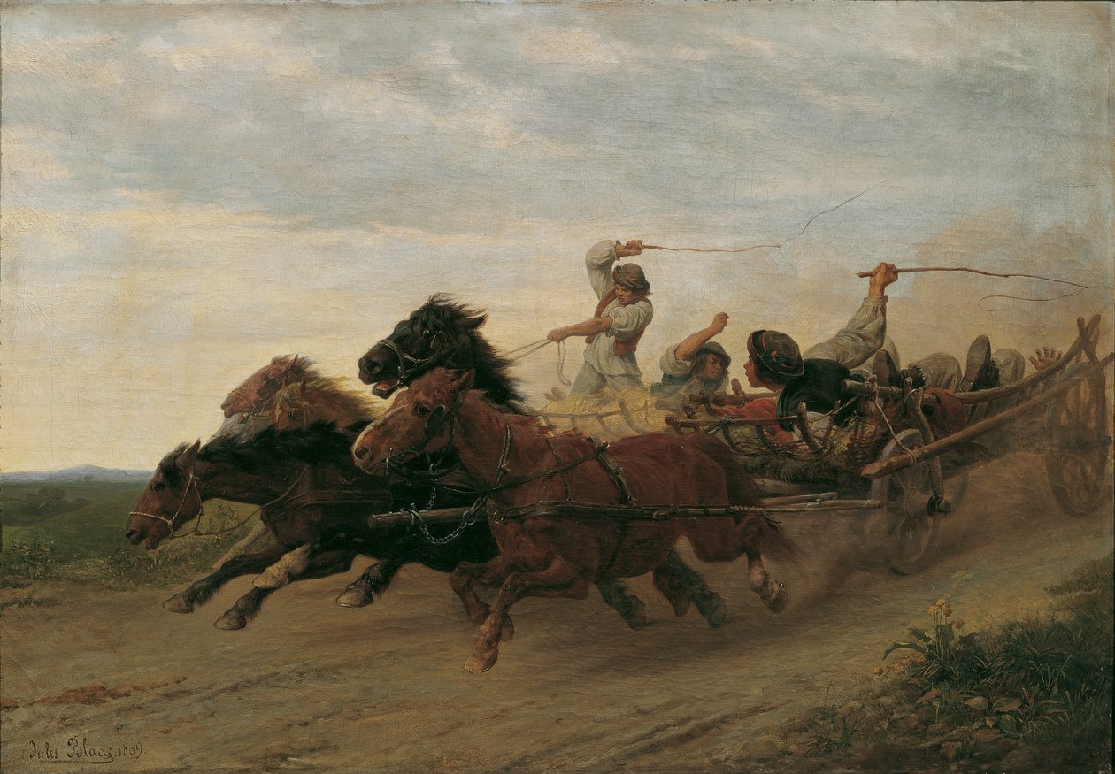 Ras av berusade slovakiska bönder av Julius von Blaas d. Ä.