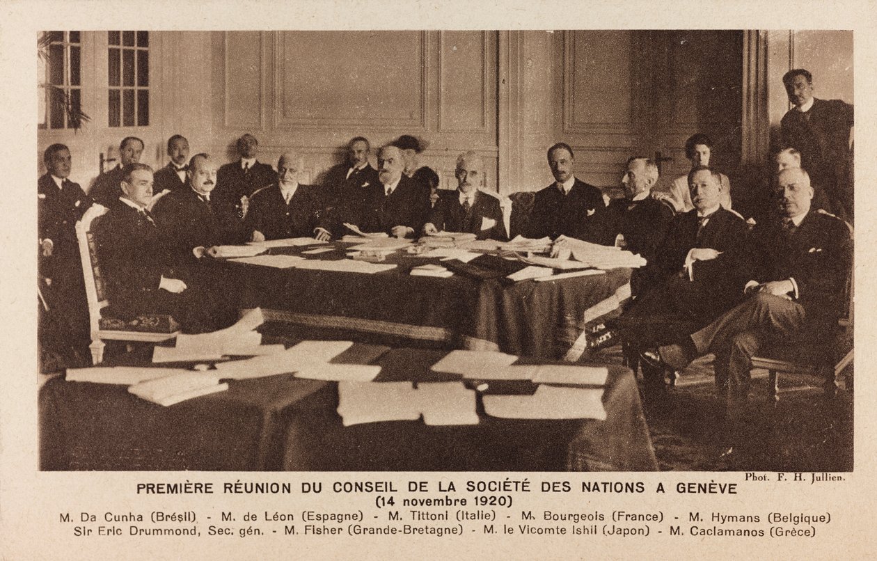 Album " Jack Bosio - War Campaign 1917-1920 ": möte med Nationernas Förbunds råd i Genève av Jullien F. H.