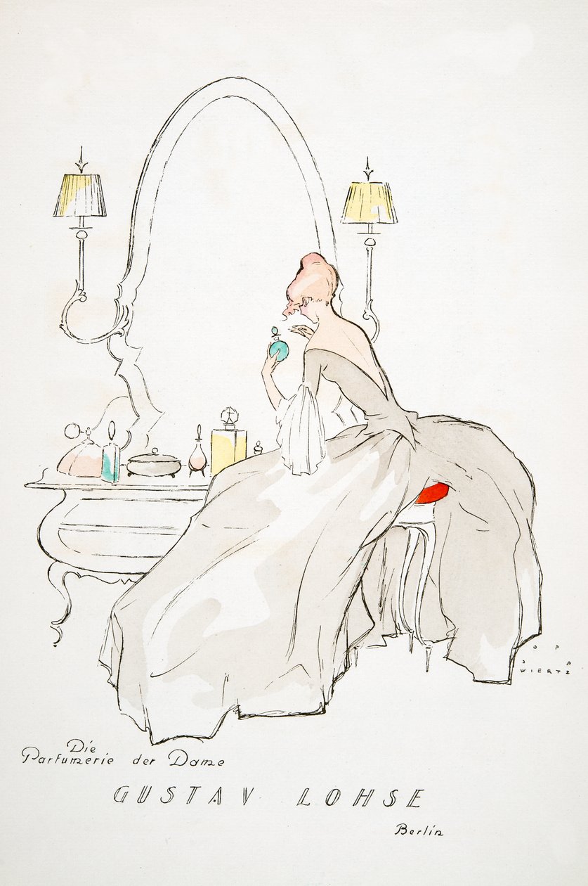 Annons för "Gustav Lohse, Berlin, från Styl, pub 1922 (pochoirtryck) av Jupp Wiertz