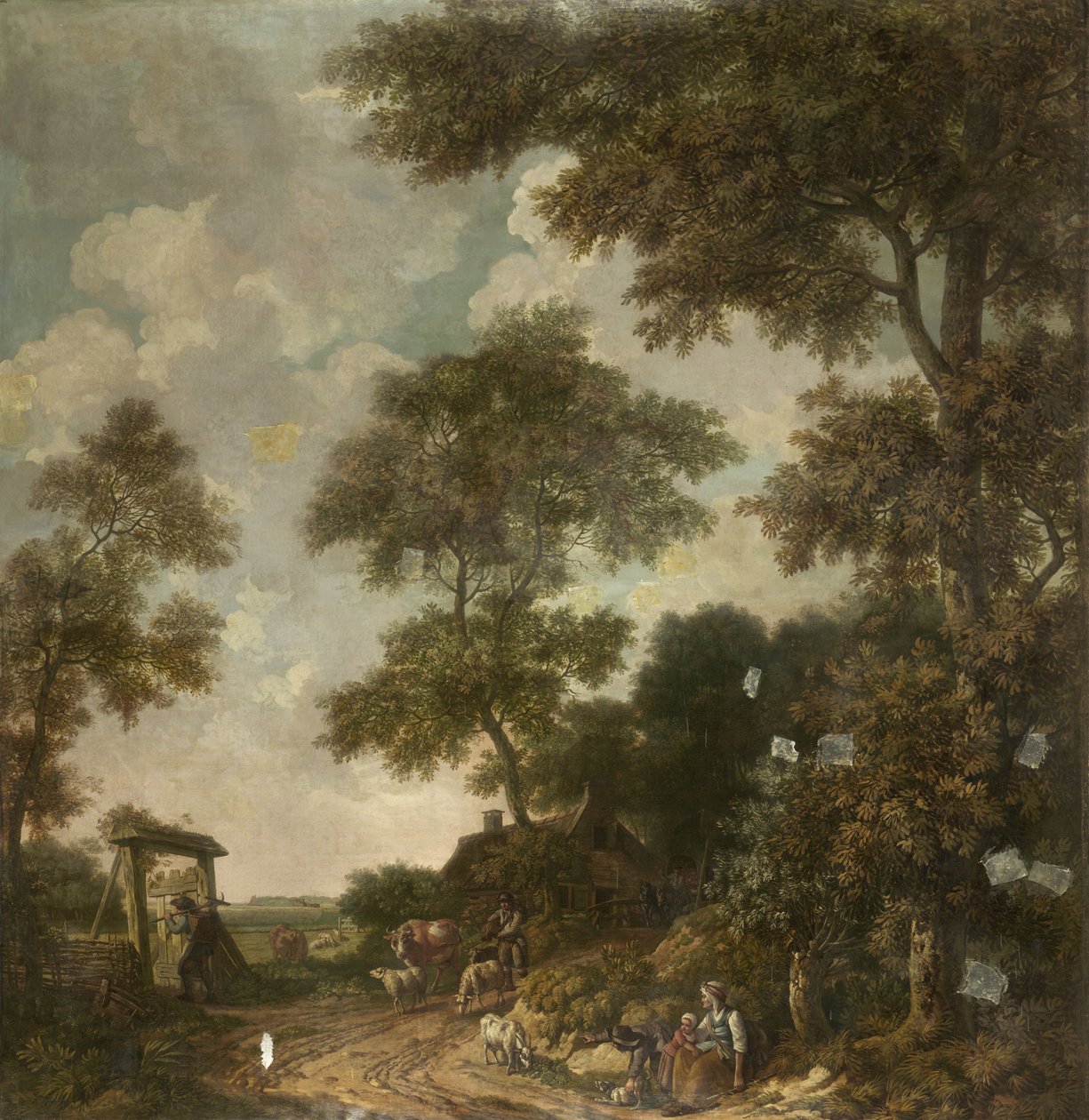 Tapetmålning av ett holländskt landskap med en grusväg av Jurriaan Andriessen (attributed to)