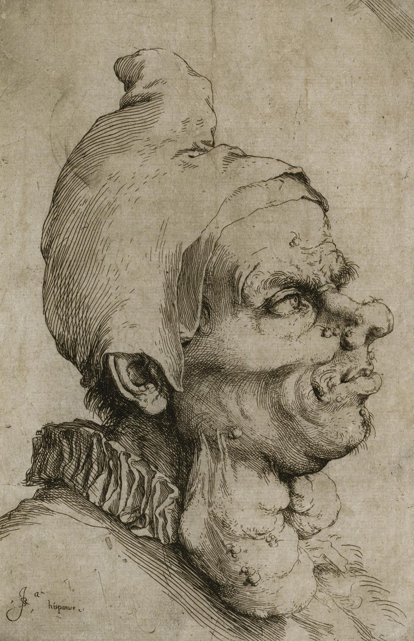 Stort groteskt huvud av Jusepe de Ribera