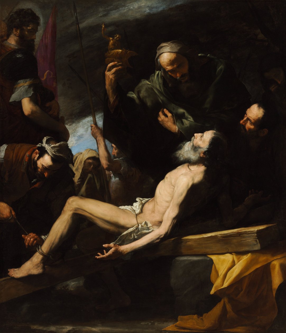 Den helige Andreas martyrskap (Museum of Fine Arts, Budapest, 1628. Olja på duk, 209 x 183 cm).jpg av Jusepe de Ribera