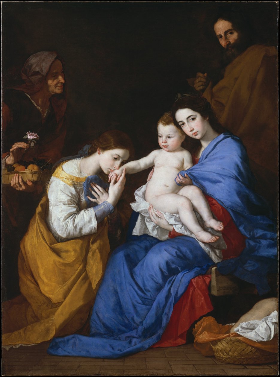 Den heliga familjen med Saint Anne och Saint Catherine of Alexandria av Jusepe de Ribera