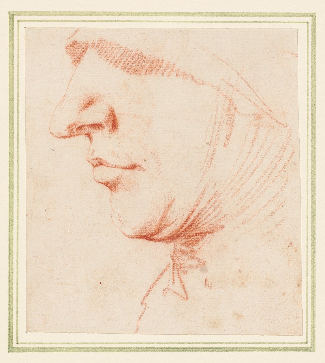 En mans huvud i profil av Jusepe de (1591 1652) Ribera
